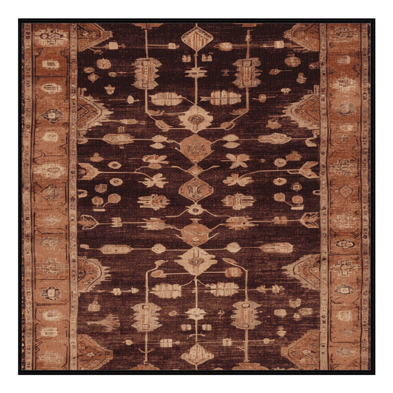 Tapis noir surteint lavable à la machine, Carré 5 pi