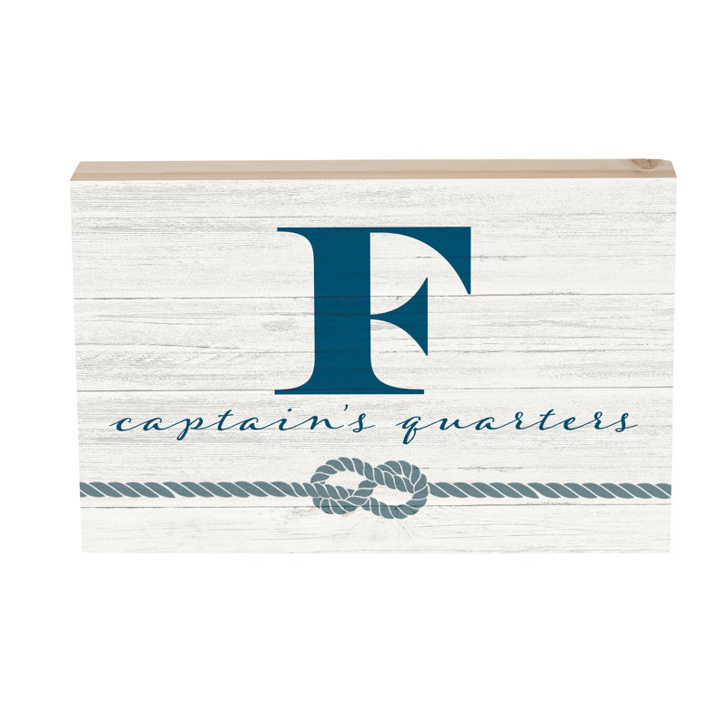 Coastal Wooden Plock Monogram Captain 12x8" F