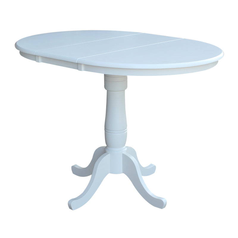 Fabian Counter Height Solid Wood Dining Table, White/White