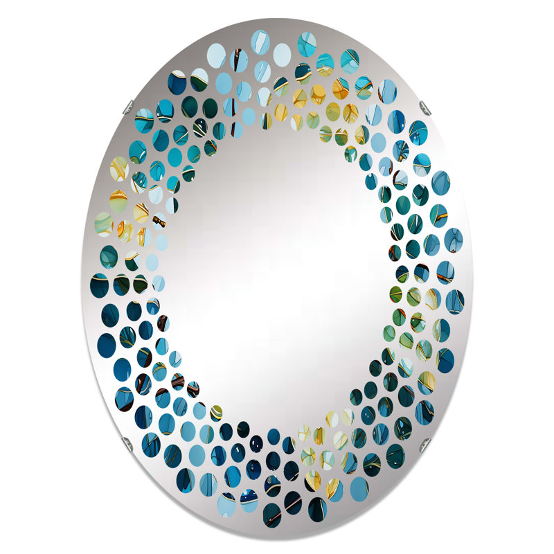 Miroir mural à pois feuilles harmonie liquide - MIR114802-Ovale, L 20 po x H 30 po