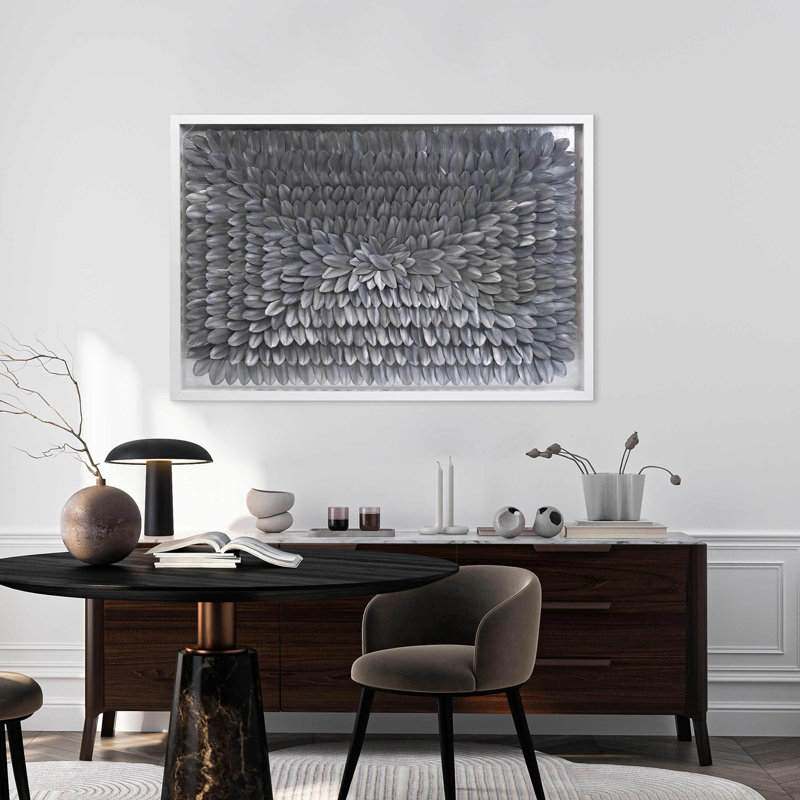 Feather Angles Silver Abstract Shadowbox Feathers by Oliver Gal