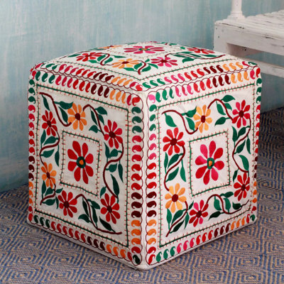 Cotton Ottoman Slipcover