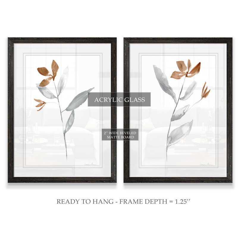 «Simple Stem I» par Vincent Van Gogh - ensemble de 2 reproductions d'art, H 20 po x l 16 po x P 1,25 po, Blanc