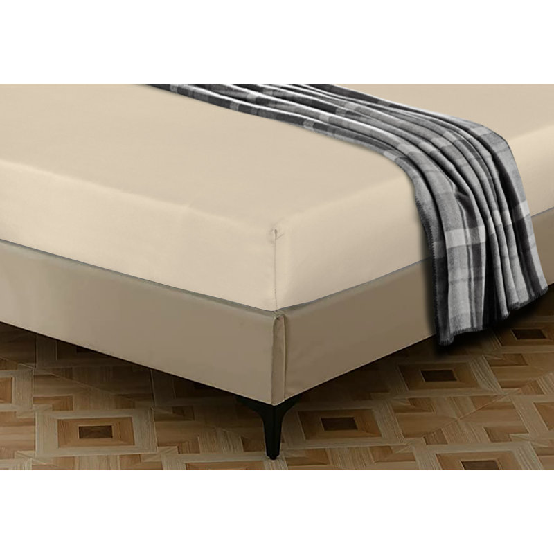 Janoshan Premium Egyptian Cotton Fitted Sheet, Beige, Super King (6')