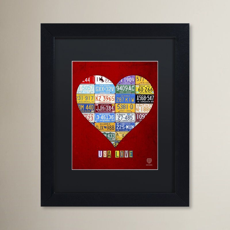«Heart» par Turnpike, impression encadrée, H 14 po x l 11 po x P 0,5 po, Noir