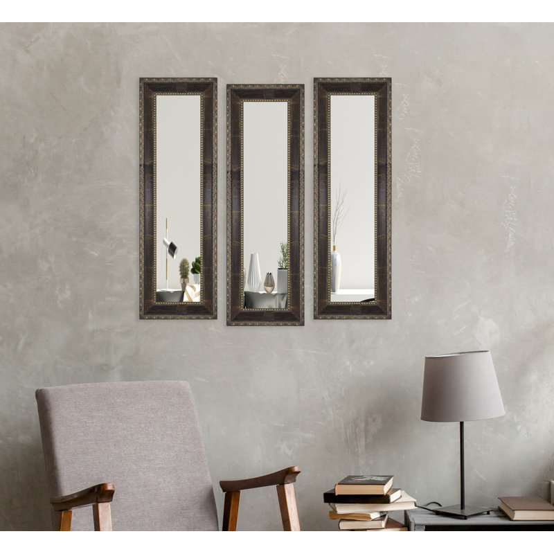 Derrell Solid Wood Flat Wall Mirror, 15.5" H x 29.5" W