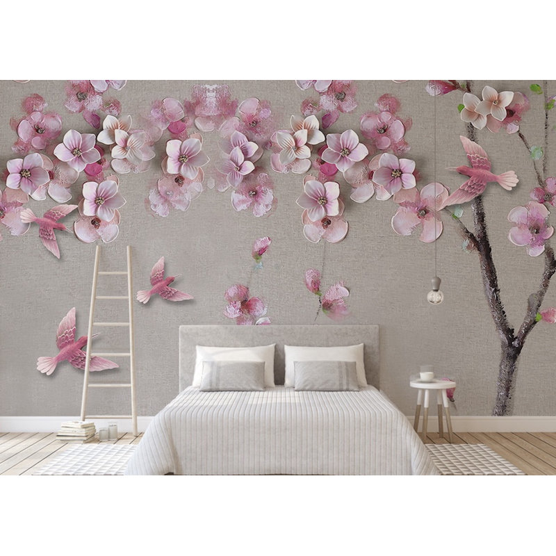 Murale à peindre Cherry Blossom, L 9,5 pi x l 17 pi