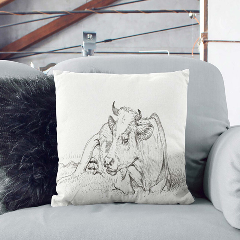 Square Throw Cushion, 40cm H x 40cm W x 15cm D