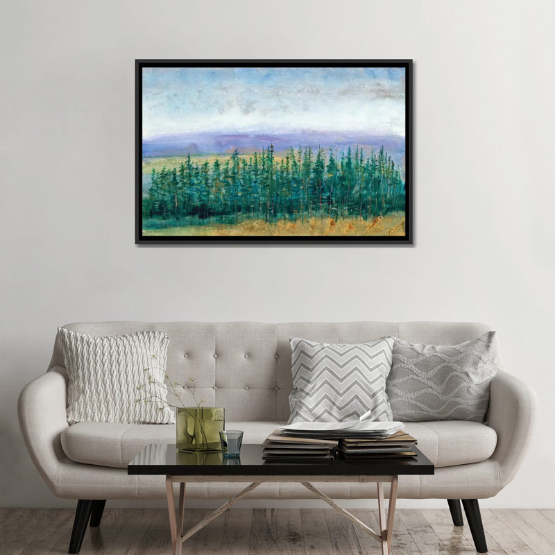 « pin tops ii », impression sur toile, H 18 po x l 26 po x P 1,5 po, Toile avec cadre noir, Pas de tapis