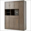 Buffet traditionnel autoportant avec huche, grande armoire de rangement pour garde-manger, armoire latérale coulissante et tiroir pour la vie organisée