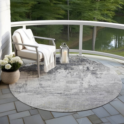 Tapis intérieur / extérieur gris lavable à la machine Xhevrie