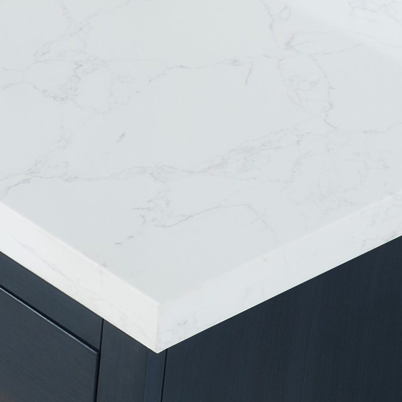 Ensemble de meuble-lavabo en bois Gazsi, Bleu gris anthracite