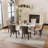 Yamil 6 - Person Pedestal Dining Set-1115026622-1115026621