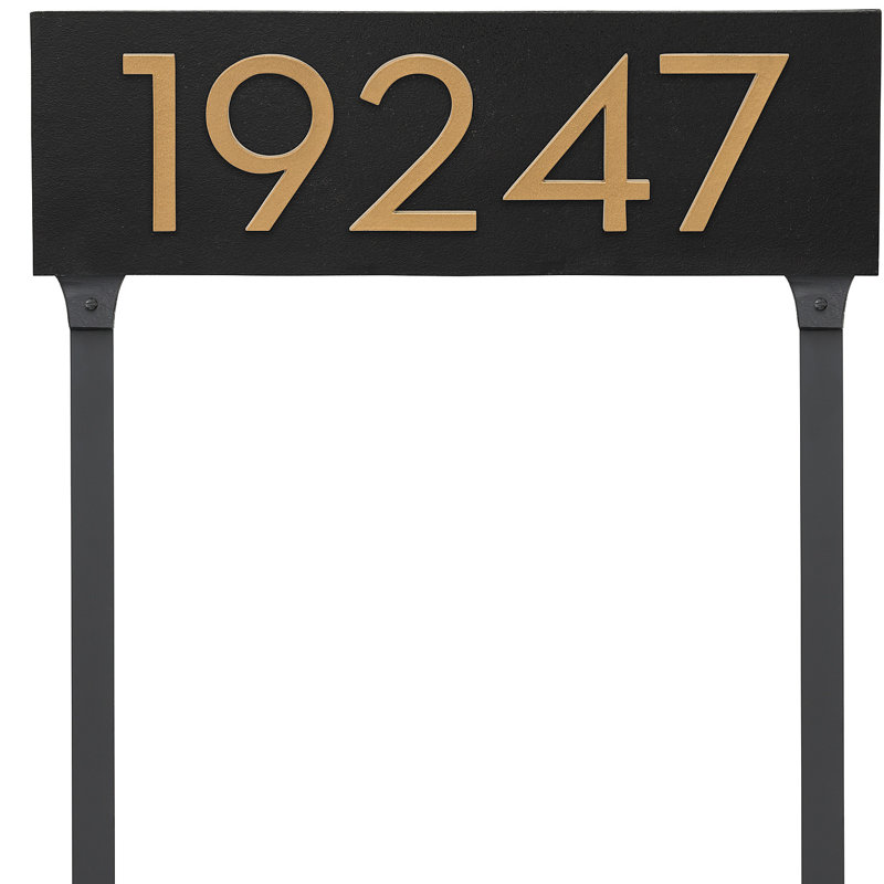 Rectangle Lawn Insert, Black, Gold, Yes