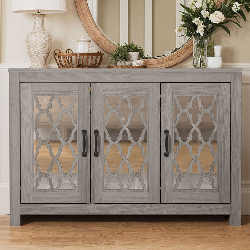 Chessani 16 Pair Shoe Storage Cabinet, Wash Gray
