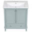 Meuble-lavabo sur pied simple en céramique avec plateau en céramique 30 po Kiryll