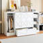 Lit simple blanc avec tablettes et garde-robe - Pièce de rangement longue durée facile à assembler