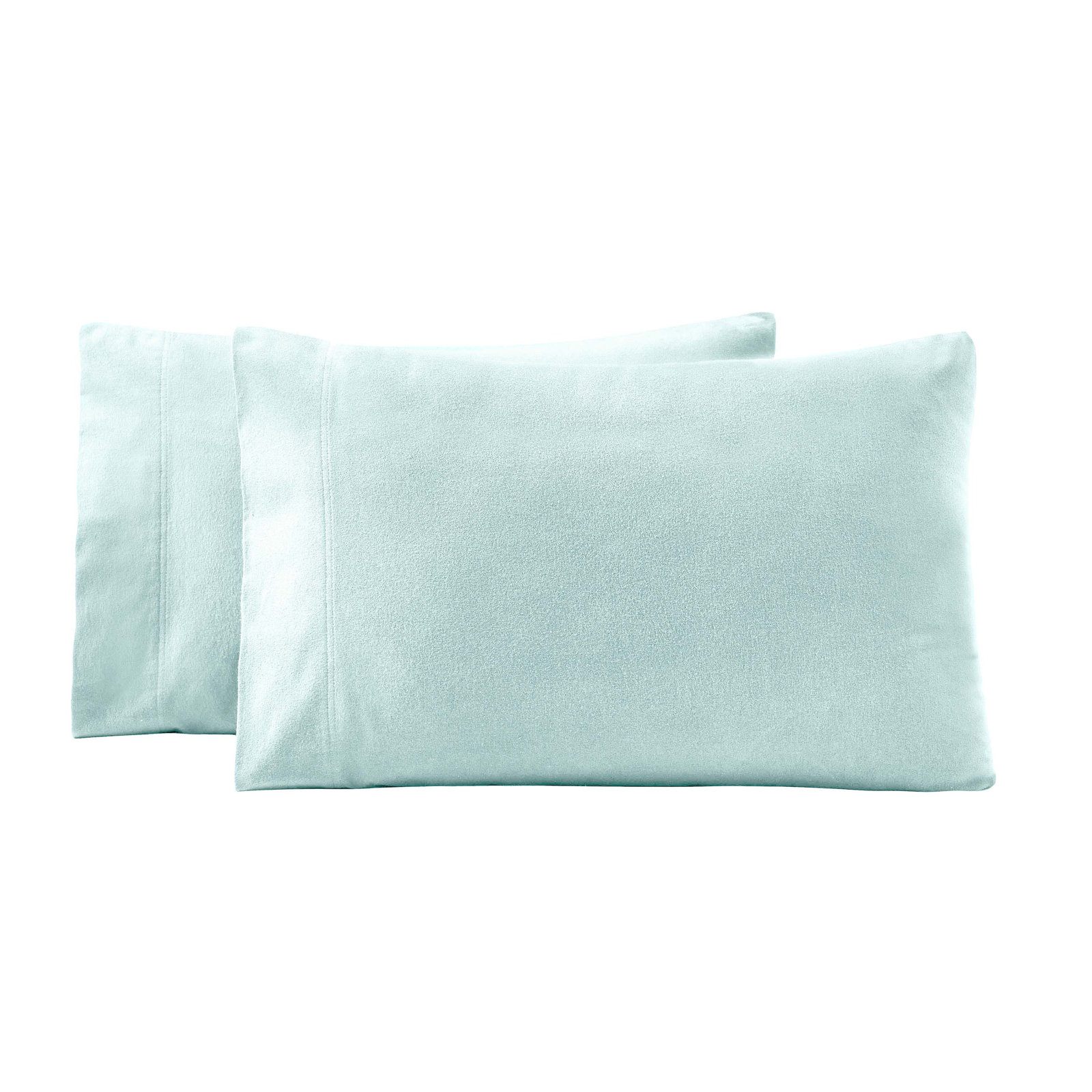 All-Season Breathable 100% Cotton Flannel Pillowcase Set, Light Blue, King