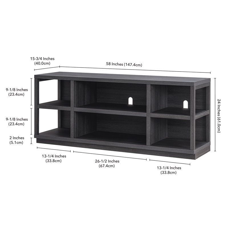 Meuble télé pour téléviseur de 65 po ou moins Freya, Gris anthracite