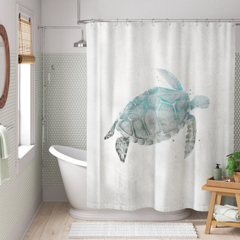 Rideau de douche simple Sherita, Bleu sarcelle