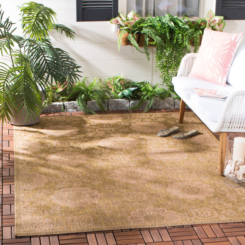 Herefordshire Performance Floral Indoor/Outdoor Area Rug, Rectangle 4' x 5'7"
