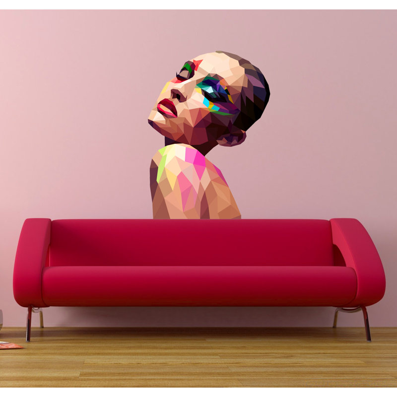 Adhésif décoratif polygonal stylish, H 46 po x l 33 po