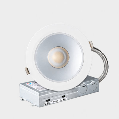 Luminaire encastré à DEL de qualité supérieure E2 Lighting de 8 pouces pour usage commercial, avec 3 puissances réglables, 3 températures de couleur sélectionnables (30 W/40 W/50 W).
