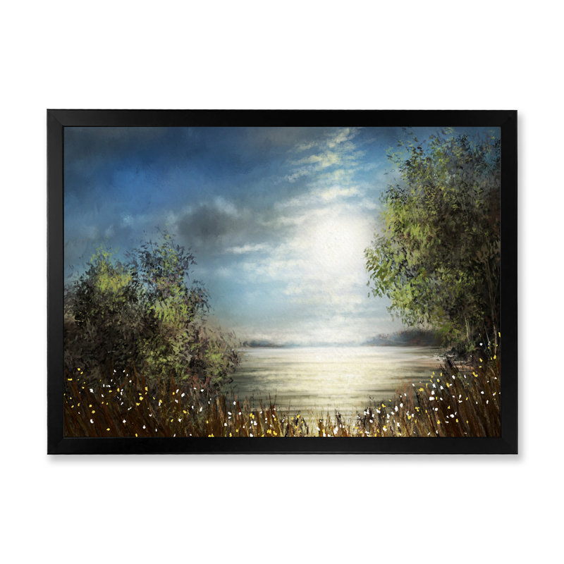 Winter Sunrise Landscape - reproduction de cadre photo sur toile, Cadre noir, H 12 po x l 20 po x P 1 po