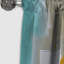 Encre fluide jaune et turquoise - 1 rideau occultant en velours marbré-653467171