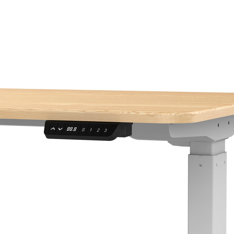 Bureau pour travailler debout ergonomique, H 49,61 po x l 66,93 po x P 27,56 po, Naturel clair / gris