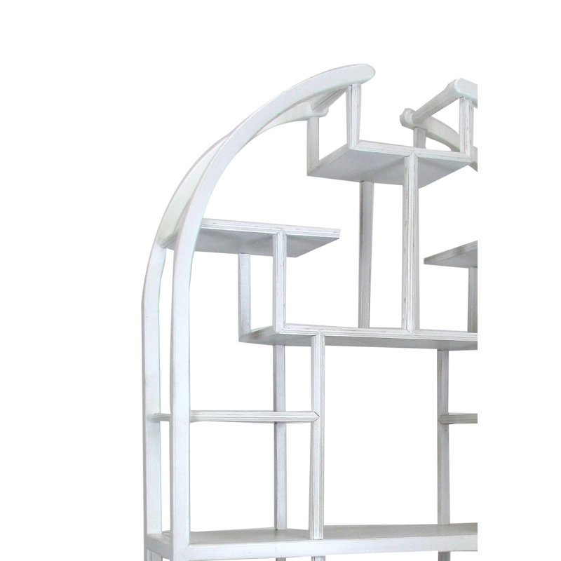 Dwain 72" H x 40" W Geometric Bookcase, White
