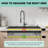 KDK HOME 15.7"W Stainless Steel Grid and Protectors of Single Bowl Kitche Sink with Rear Drain-101319289