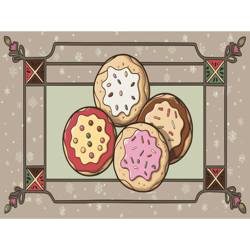 Tapis de vacances The Holiday Aisle® Cookies, Rectangulaire 2 pi x 3 pi
