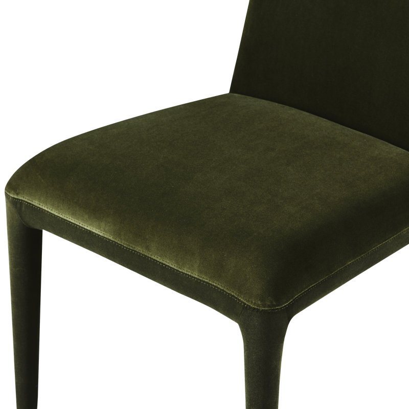 Calla Upholstered Dining Chair, Dark Green Performance Velvet