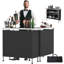 Black Rectangular Aluminum Patio Folding Bar Table-869338850-869338848