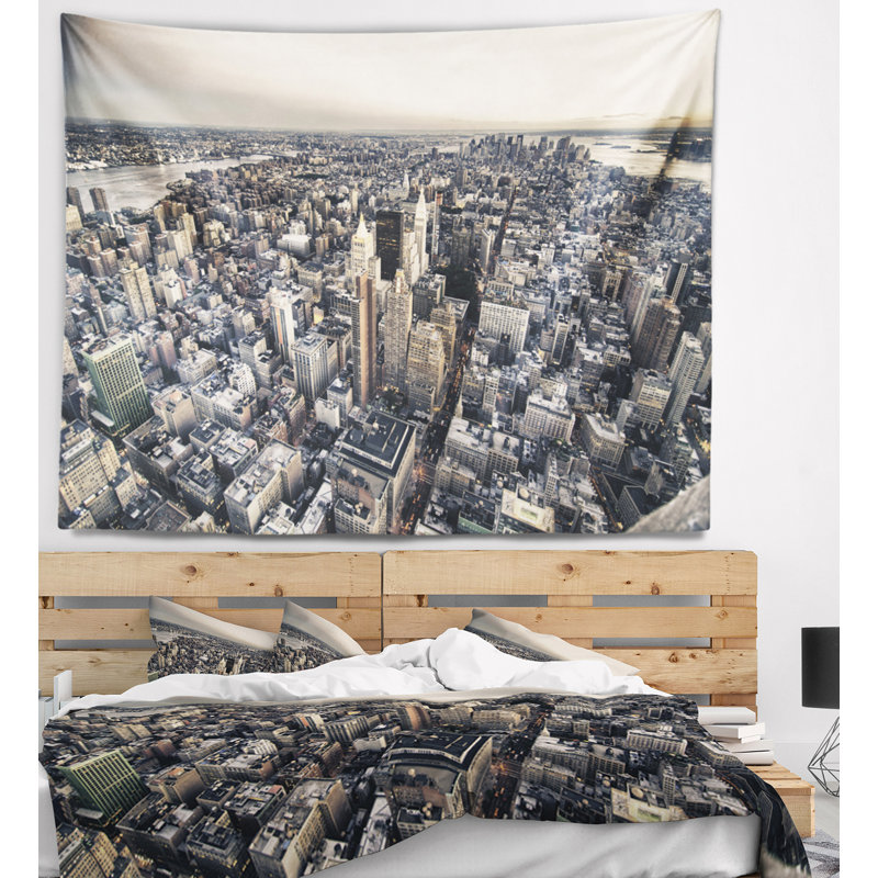 Architecture moderne et couleurs de la tapisserie new york cityscape, H 78 po x l 92 po