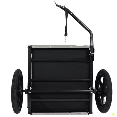 Outdoor Heavy Duty Collapsible Pet Bike Trailer With 16-Inch All-Terrain Wheels & Universal Hitch – Foldable Dog/Cargo Carrier Cart For Bicycles