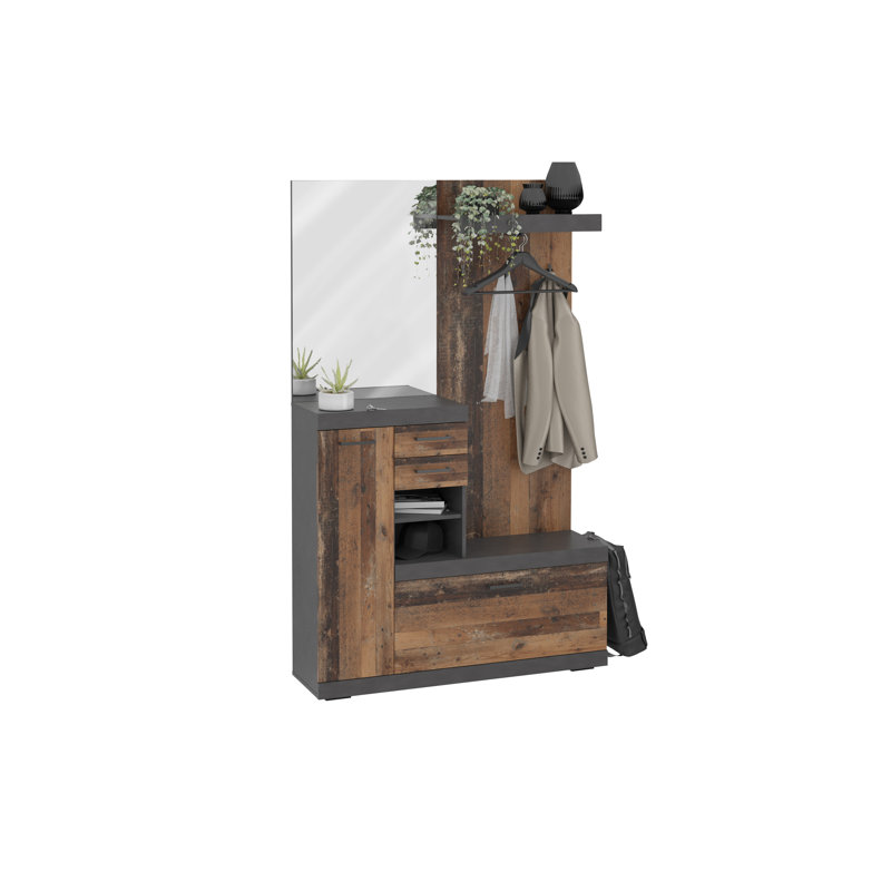 Aldwick Hall Tree 88cm Wide with Bench and Shoe Storage