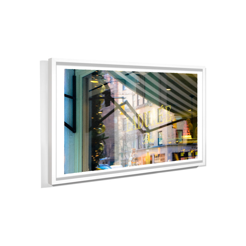 New York City. Ladurée Paris Window Reflection #1 by Andrea Hillebrand - Single Picture Frame Photograph