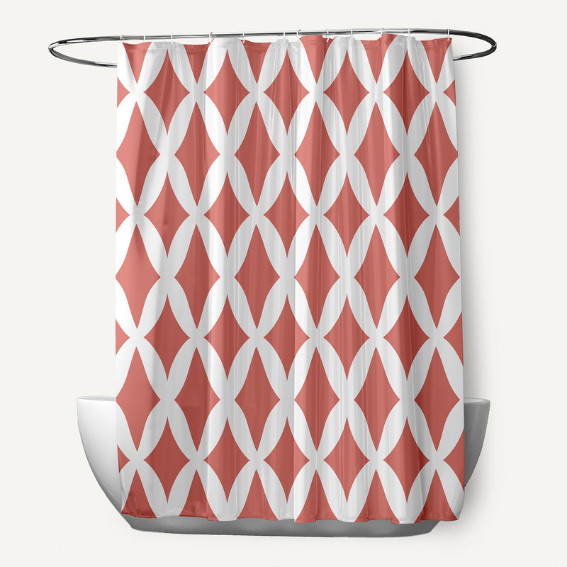 Rideau de douche simple Joshi, Corail, L 71 po x L 74 po