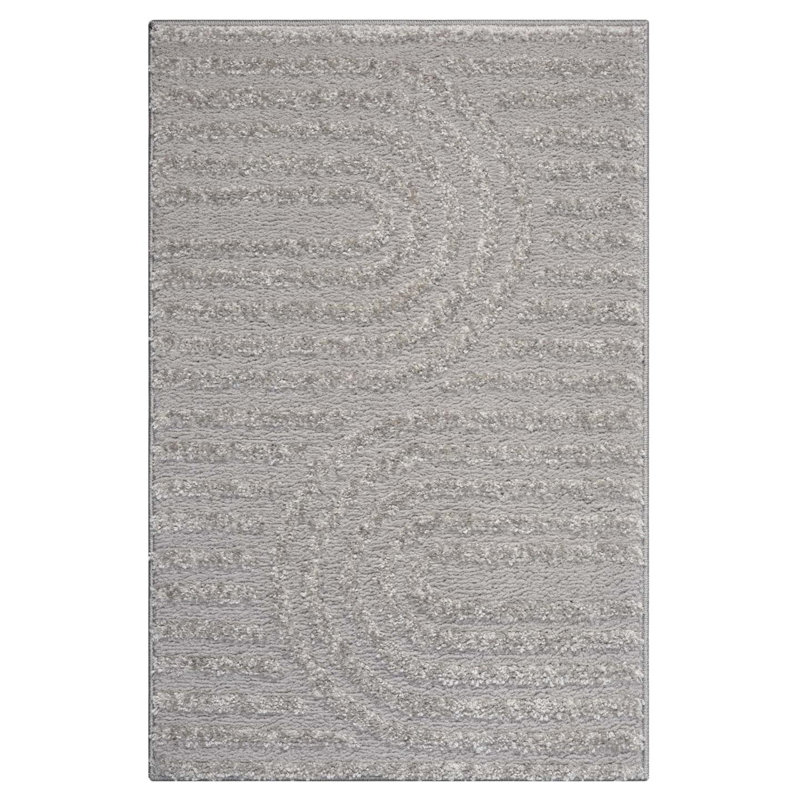 Ibiza Abstract Indoor Rug, Rectangle 2' x 3', Silver