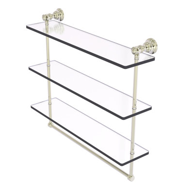 Freyja 3 Piece Glass Tiered Shelf with Towel Bar