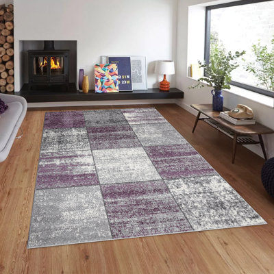 Tapis mauve / gris Ehsan