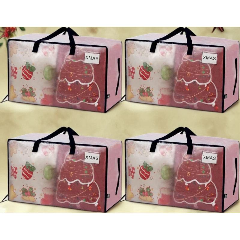 Heavy Duty Storage Bags With Lids - 4 Pack Large Clear Totes For Moving, Christmas Decoration Storage And Organizing, Reusable Alternative To Moving Boxes And Packing Supplies