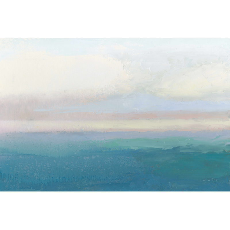 «Blue View» par James Wiens - peinture sur toile tendue, H 24 po x l 36 po