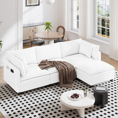 Canapé modulaire en L 109 po avec 1 repose-pieds Cloud