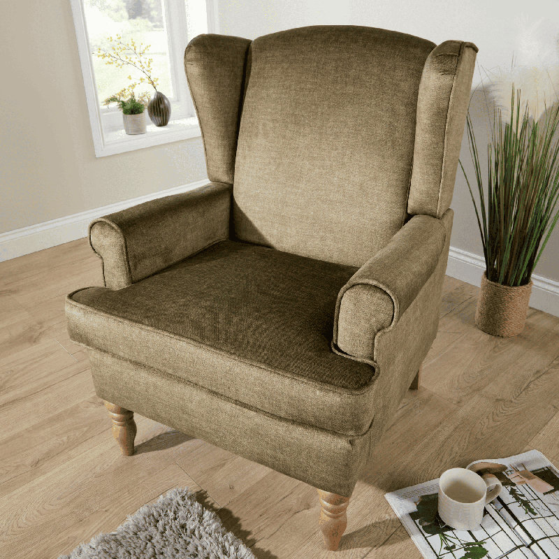 Helena Wingback Chair, Green