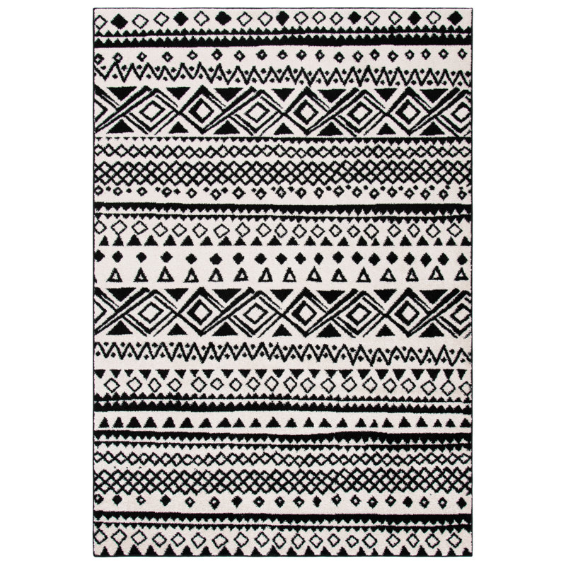 Swiney Geometric Hand Woven Area Rug, Rectangle 61 x 91 cm