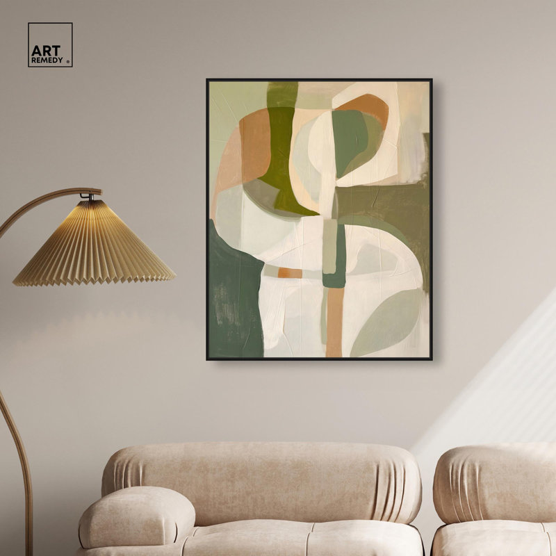 Toile «Hazy Shape» par Art Remedy, H 37 po x l 31 po, Cadre flottant noir