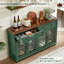 Buffet Farmhouse avec rangement, grande crédence de 59 po avec 4 portes en verre et 2 tiroirs, console à tablettes réglables, bar à café en bois pour la salle à manger, le salon-1219760513-1220191597